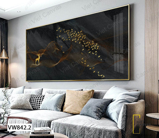 Tranh Hươu Và Đàn Chim Bay - VW842.2