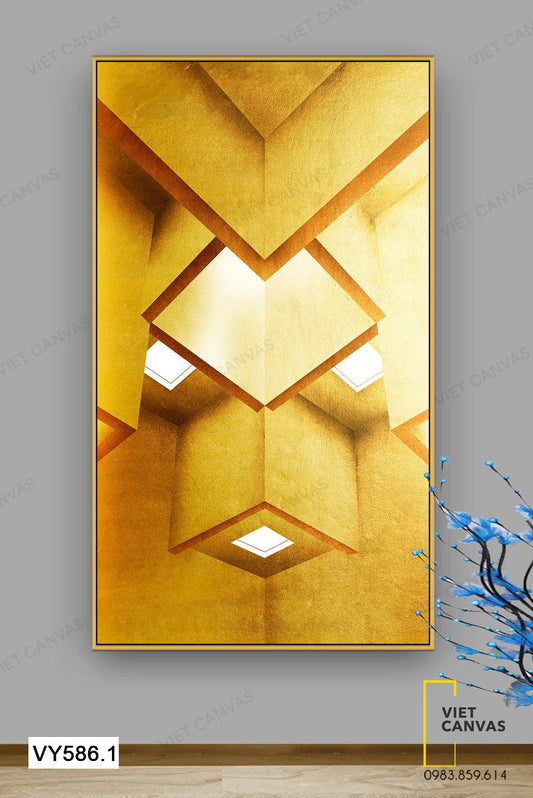Tranh Khối Hình Hộp Tông Vàng - VY586.1