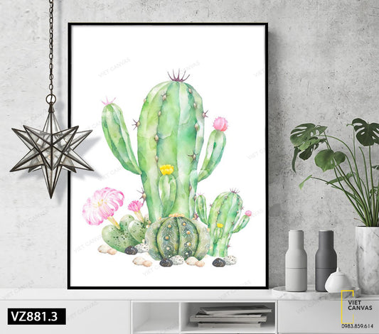 Tranh Khóm Xương Rồng Nở Hoa - VZ881.3