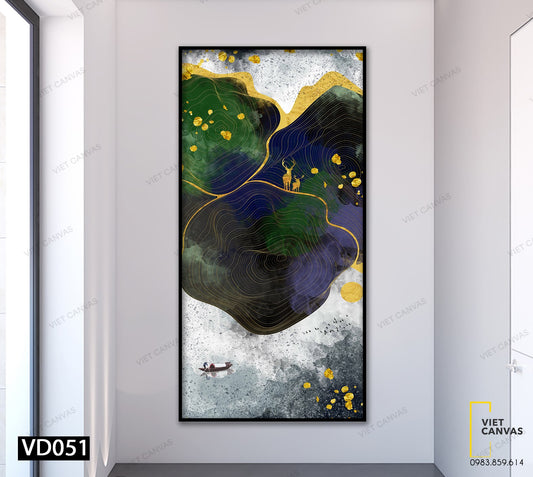 Tranh Hươu Và Vân Gỗ - VD051