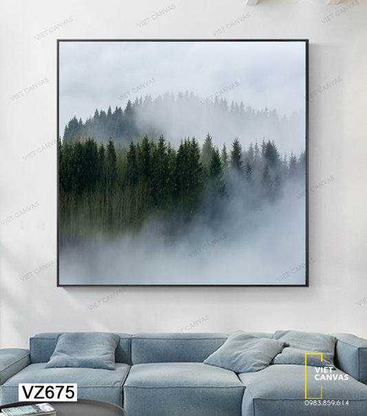 Tranh Khu Rừng Phủ Đầy Sương - VZ675