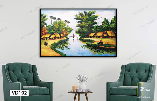 Tranh Khung Cảnh Chiều Nơi Làng Quê - VD192