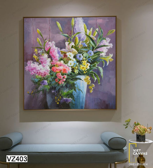 Tranh Tĩnh Vật Lọ Hoa Nghệ Thuật - VZ403