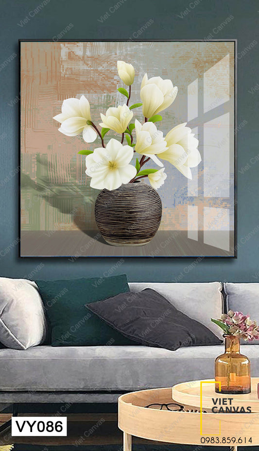 Tranh Lọ Hoa Trắng Nhẹ Nhàng - VY086