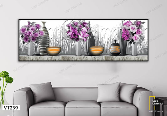 Tranh Lọ Hoa Hồng Và Hoa Ly - VT239