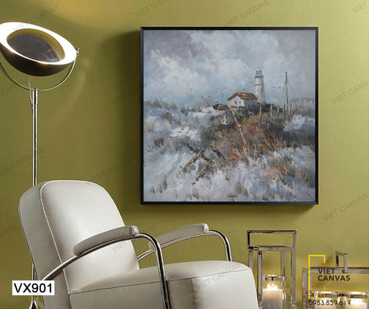 Tranh Ngôi Nhà Trên Cánh Đồng Cỏ - VX901