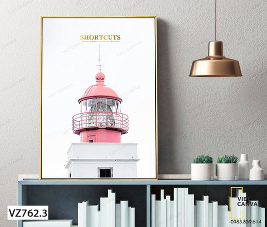 Tranh Ngọn Hải Đăng Màu Hồng Ngọt Ngào - VZ762.3