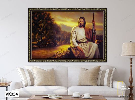 Tranh Người Đàn Ông Dưới Ánh Hoàng Hôn - VK054