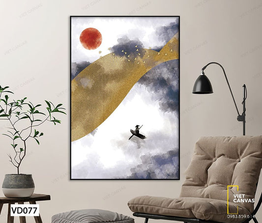 Tranh Người Lái Đò Trên Sông - VD077