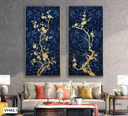 Bộ 2 Tranh Nhành Cây Hoa Mai - VY443.1