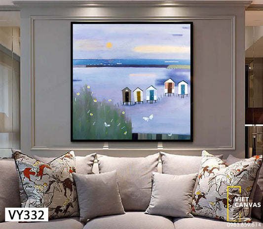 Tranh Những Ngôi Nhà Nhỏ Trên Sông - VY332