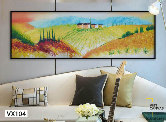 Tranh Những Ngôi Nhà Và Cánh Đồng - VX104