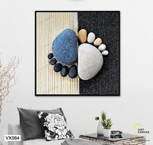 Tranh Những Viên Đá Tạo Hình Bàn Chân - VX064