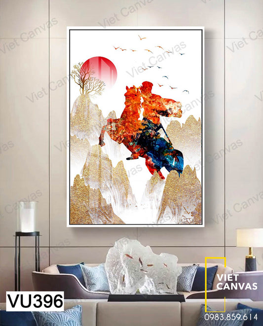 Tranh Cưỡi Ngựa Trên Núi - VU396
