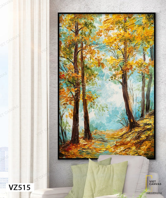 Tranh Rừng Lá Vàng Vào Thu - VZ515