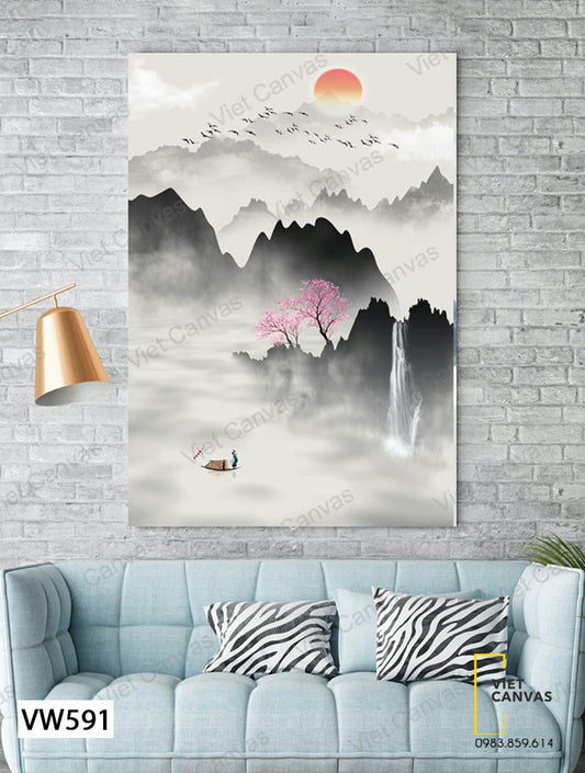 Tranh Rừng Núi Và Mặt Trời - VW591
