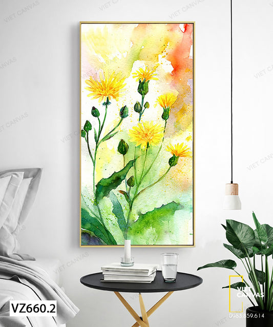 Tranh Sắc Vàng Hoa Lá Nhẹ Nhàng - VZ660.2