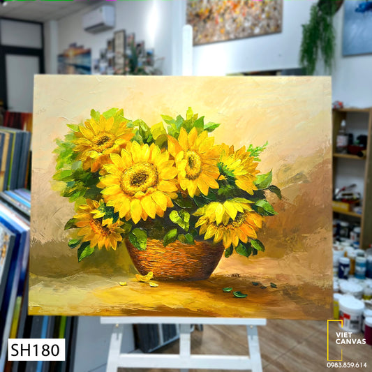 Tranh Acrylic Giỏ Hoa Hướng Dương - SH180