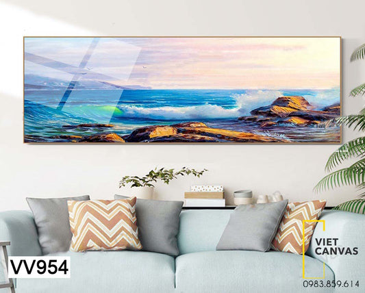 Tranh Sóng Biển Và Bãi Đá - VV954