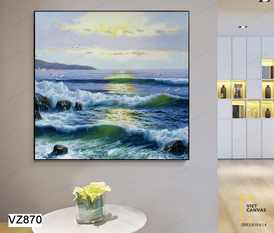 Tranh Sóng Biển Xô Bờ - VZ870