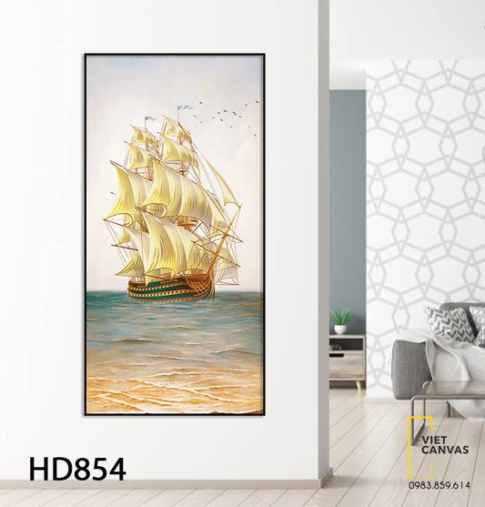 Tranh Thuyền Buồm Căng Gió - HD854