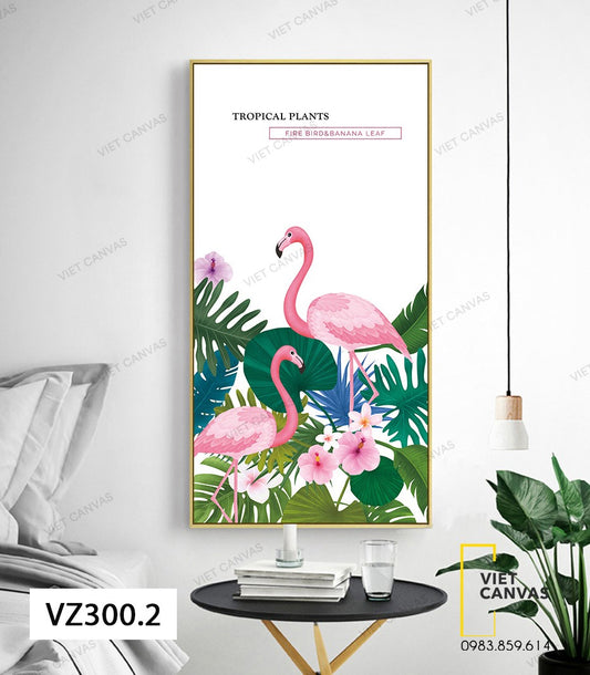 Tranh Hồng Hạc Bên Hoa Lá - VZ300.2