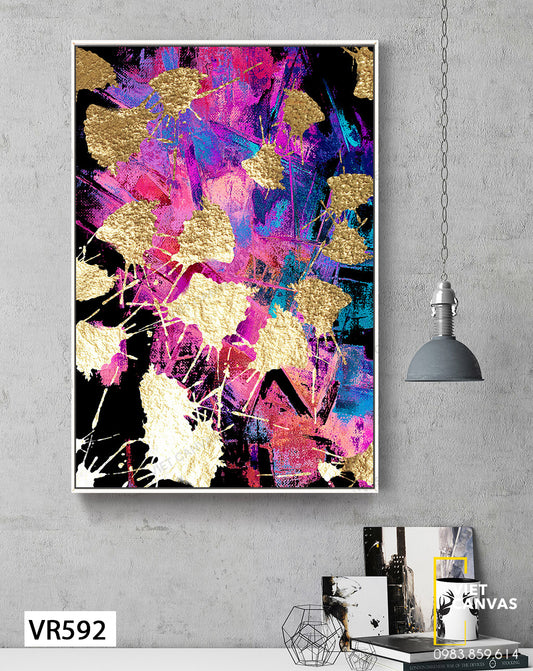 Tranh Trừu Tượng Sắc Hồng Chủ Đạo - VR592