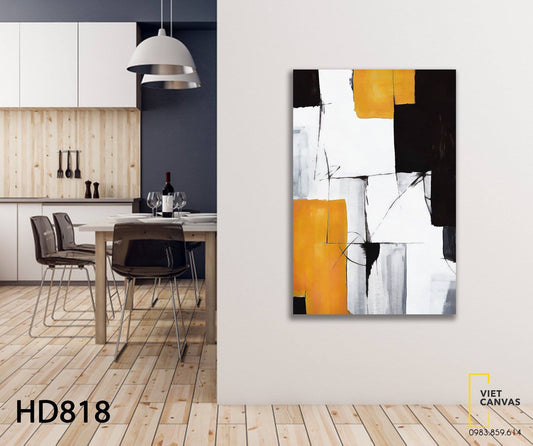 Tranh Trừu Tượng Khối Hình Tam Sắc - HD818