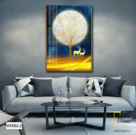 Tranh Cây Và Hươu Nai - VX502.2