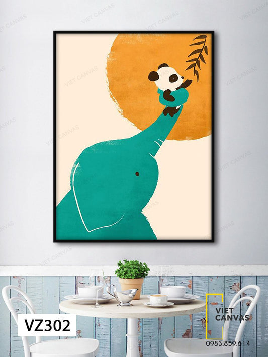 Tranh Voi Gấu Và Ánh Trăng - VZ302