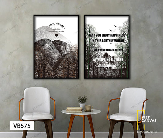 Bộ 2 Tranh Núi Rừng Và Quotes- VB575