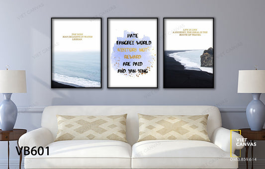 Bộ 3 Tranh Quotes Seashore - VB601