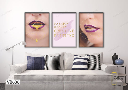 Bộ 3 Tranh Đồi Môi Và Quotes - VB636
