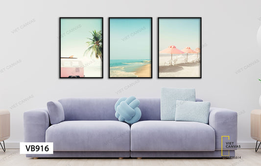 Bộ 3 Tranh Biển Cả Tươi Mát - VB916