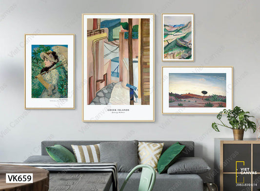 Bộ 4 Tranh Cô Gái Và Con Hẻm - VK659