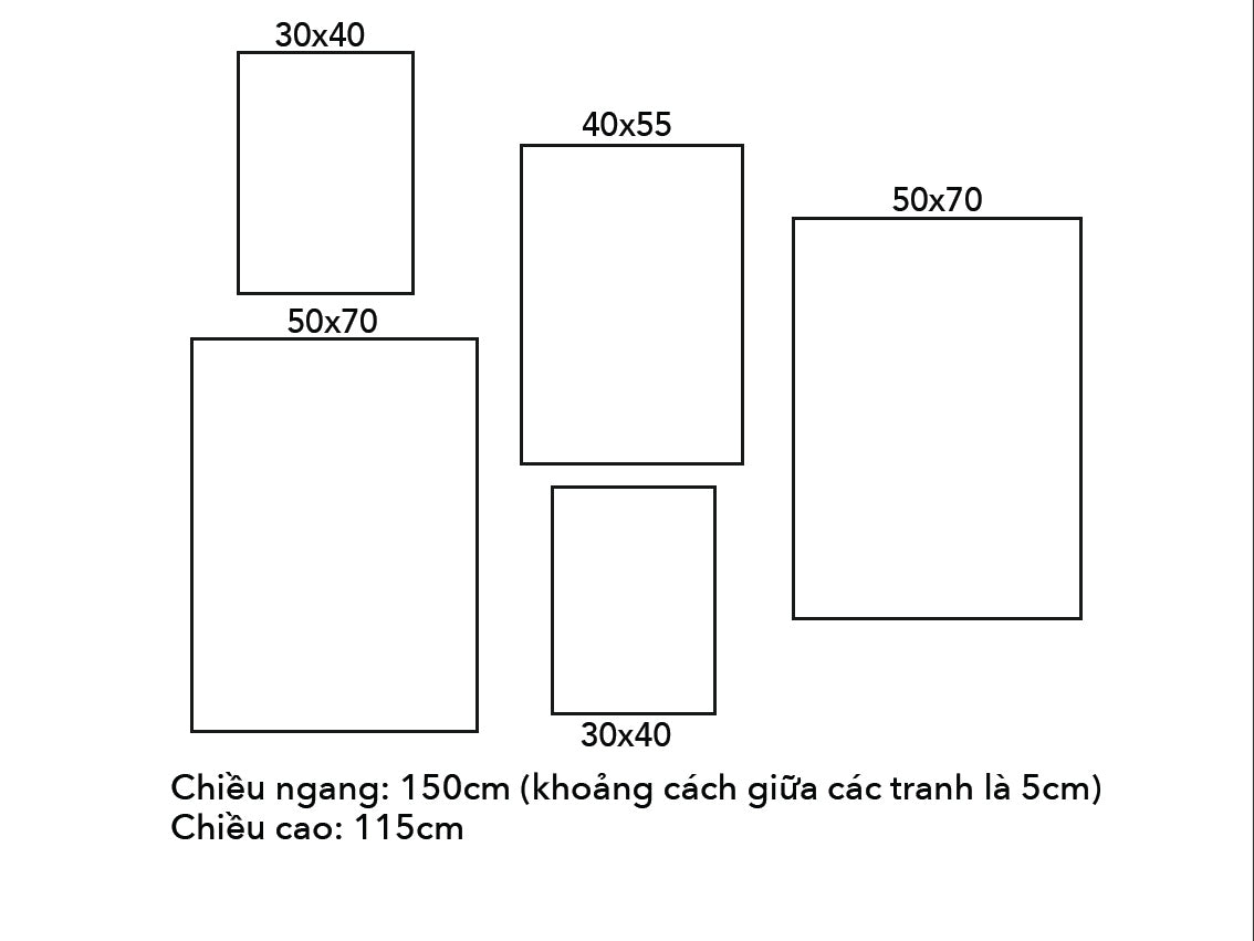 Bộ 5 Tranh Tĩnh Vật Và Mặt Trời - VN027