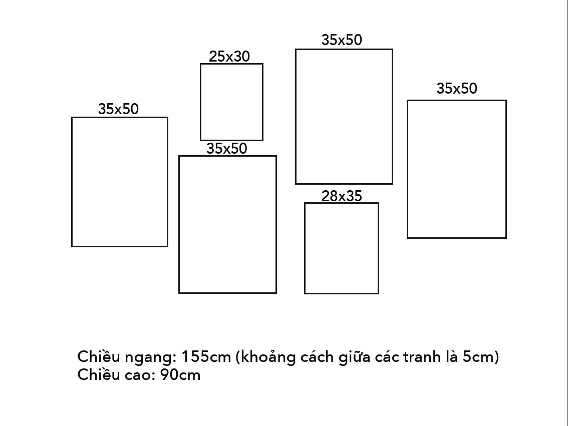 Bộ 6 Tranh Nét Vẽ Và Lá Cây - VN043