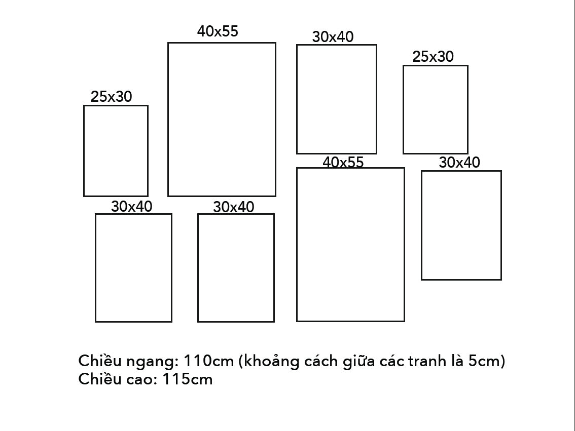 Bộ 8 Tranh Lá Cây Và Hình Học - VN053