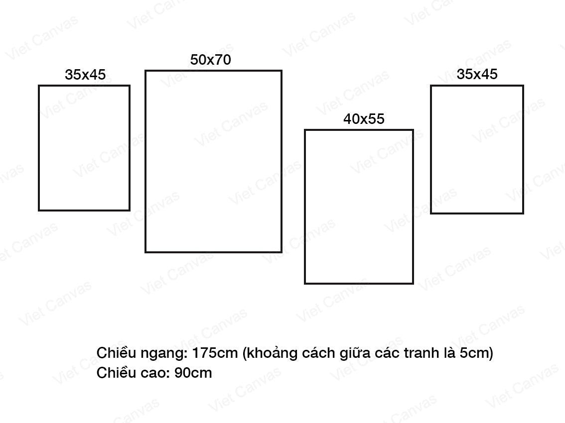 Bộ 4 Tranh Mặt Trời Và Mặt Trăng - VN081