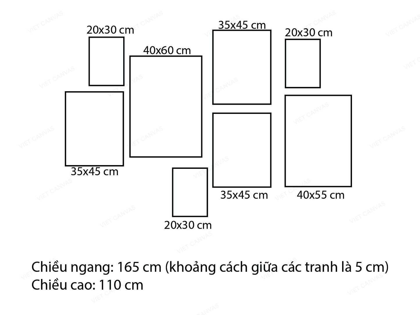 Bộ 8 Tranh Lá Cây Và Hình Vẽ Trừu Tượng - VN099