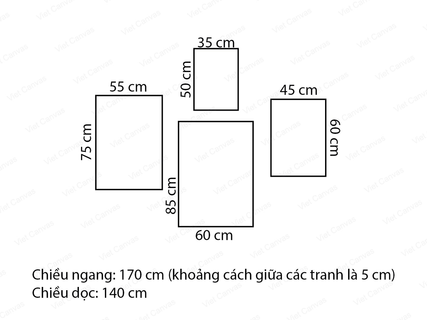 Bộ 4 Tranh Cô Gái Và Lá - VN124