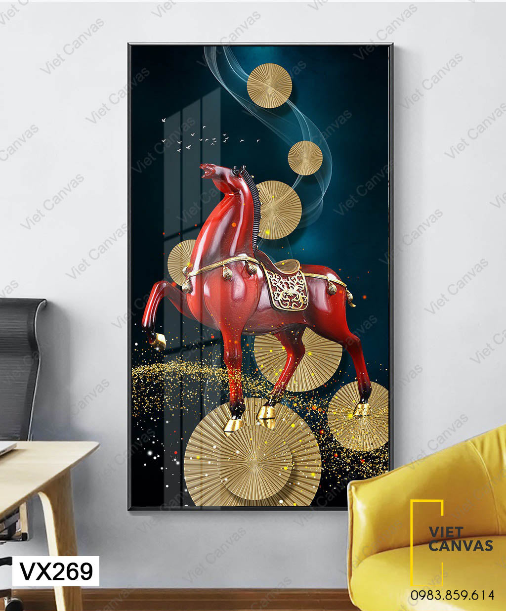 Tranh Con Ngựa Đỏ Oai Phong - VX269