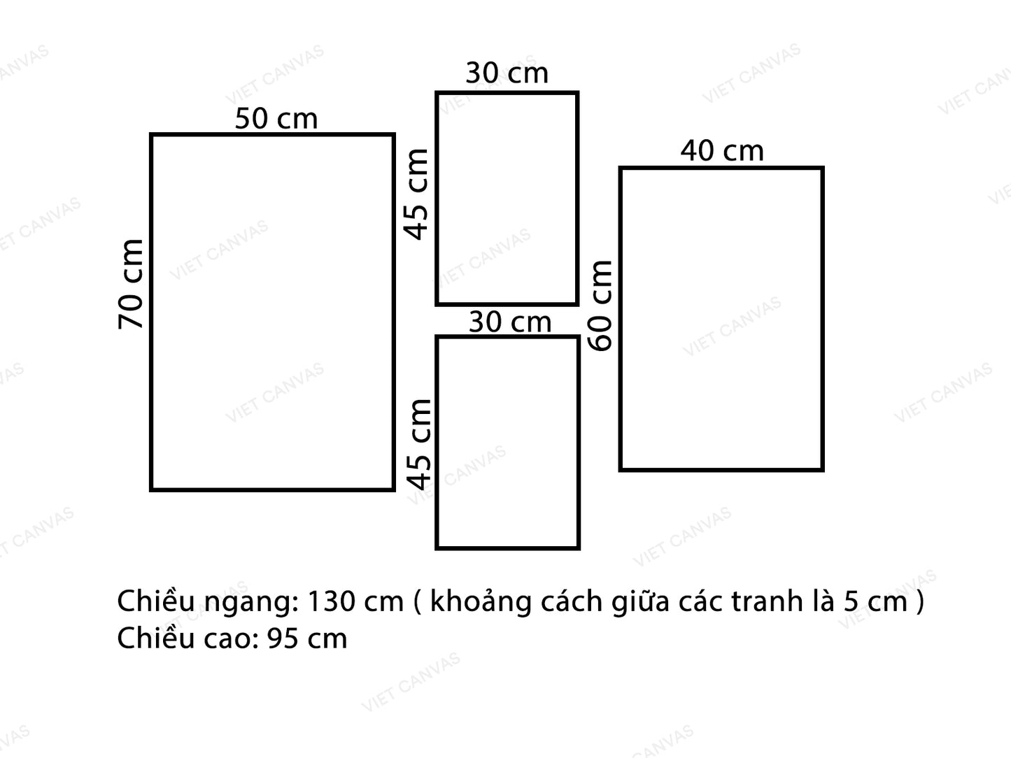 Bộ 4 Tranh Cô Gái Bên Hoa, Sa Mạc Và Quotes - VZ021.1