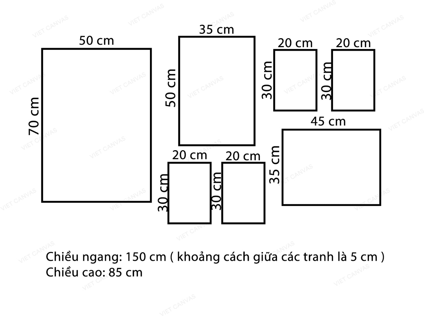 Bộ 7 Tranh Con Người Và Nét Mực - VV324.1