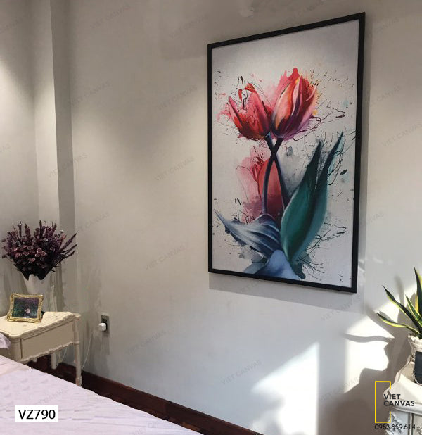 Tranh Hai Bông Hoa Ấn Tượng - VZ790