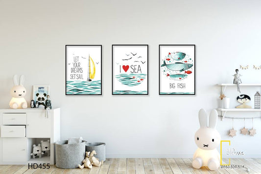 Bộ 3 Tranh Biển Và Những Chú Cá - HD455