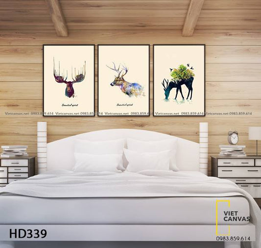Bộ 3 Tranh Hươu Đặc Sắc - HD339