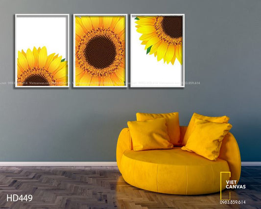 Bộ 3 Tranh Hoa Hướng Dương - HD449