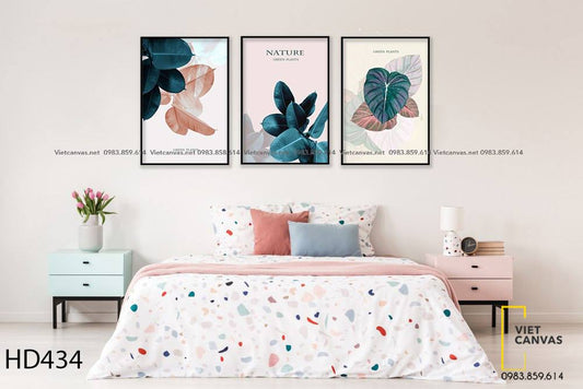 Bộ 3 Tranh Nhánh Lá Xinh Xắn - HD434