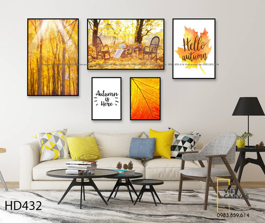 Bộ 5 Tranh Mùa Thu Thơ Mộng Và Quotes - HD432
